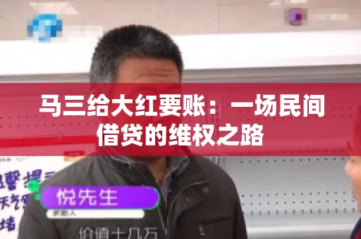 马三给大红要账：一场民间借贷的维权之路