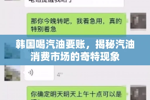 韩国喝汽油要账，揭秘汽油消费市场的奇特现象