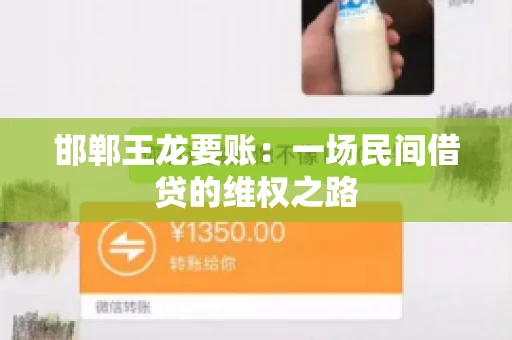 邯郸王龙要账：一场民间借贷的维权之路